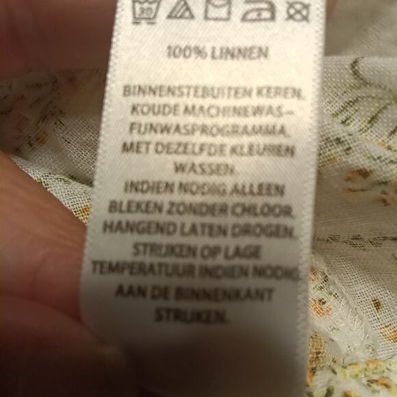 Joie Women's Linen Pants Yellow Floral Wide-Leg Cropped Pockets Beachy Size M - Picture 4 of 10